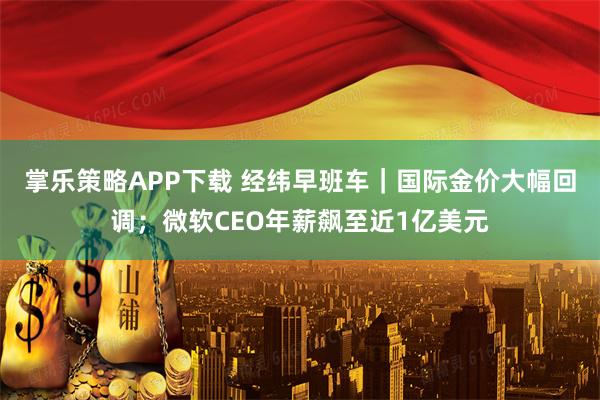 掌乐策略APP下载 经纬早班车｜国际金价大幅回调；微软CEO年薪飙至近1亿美元